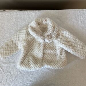 Cat & Jack Soft White Faux Fur Jacket